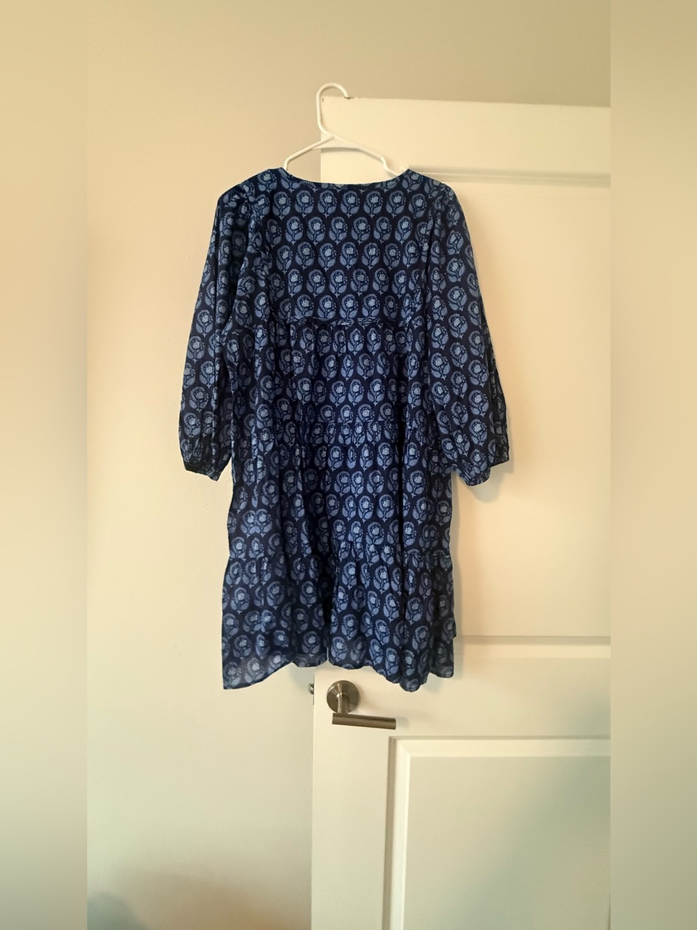 J.Crew Cotton Voile Cover-Up Mini Dress in Navy Bouquet Block Print Size M ❤️ - Picture 9 of 9